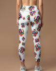 Skull with flowers and butterfly leggings