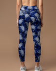 Flower dandelion blooming flying blue Leggings