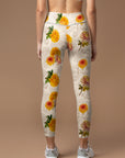 Flower chrysanthemum hand-painted leggings