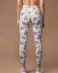 Watercolor spring flowers crocus snowdrops leggings