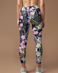 Flower cherry blossom golden leaves leggings