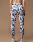 Animal hand drawn parrot birds troical forest leggings