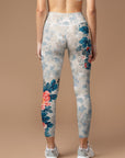 Flower national trend blooming peony leggings