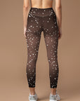 Black mesh with snowflake pattern leggings