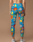 Flowers exotic colorful pattern leggings