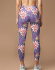 Flower pink lily watercolor leggings