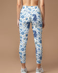 Animal tiger blue wild plants leggings