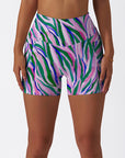 Geometry abstract green stripe shorts