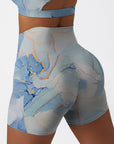 Gilt blue marble water ripple shorts