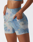 Gilt blue marble water ripple shorts