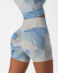 Gilt blue marble water ripple shorts