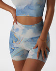 Gilt blue marble water ripple shorts